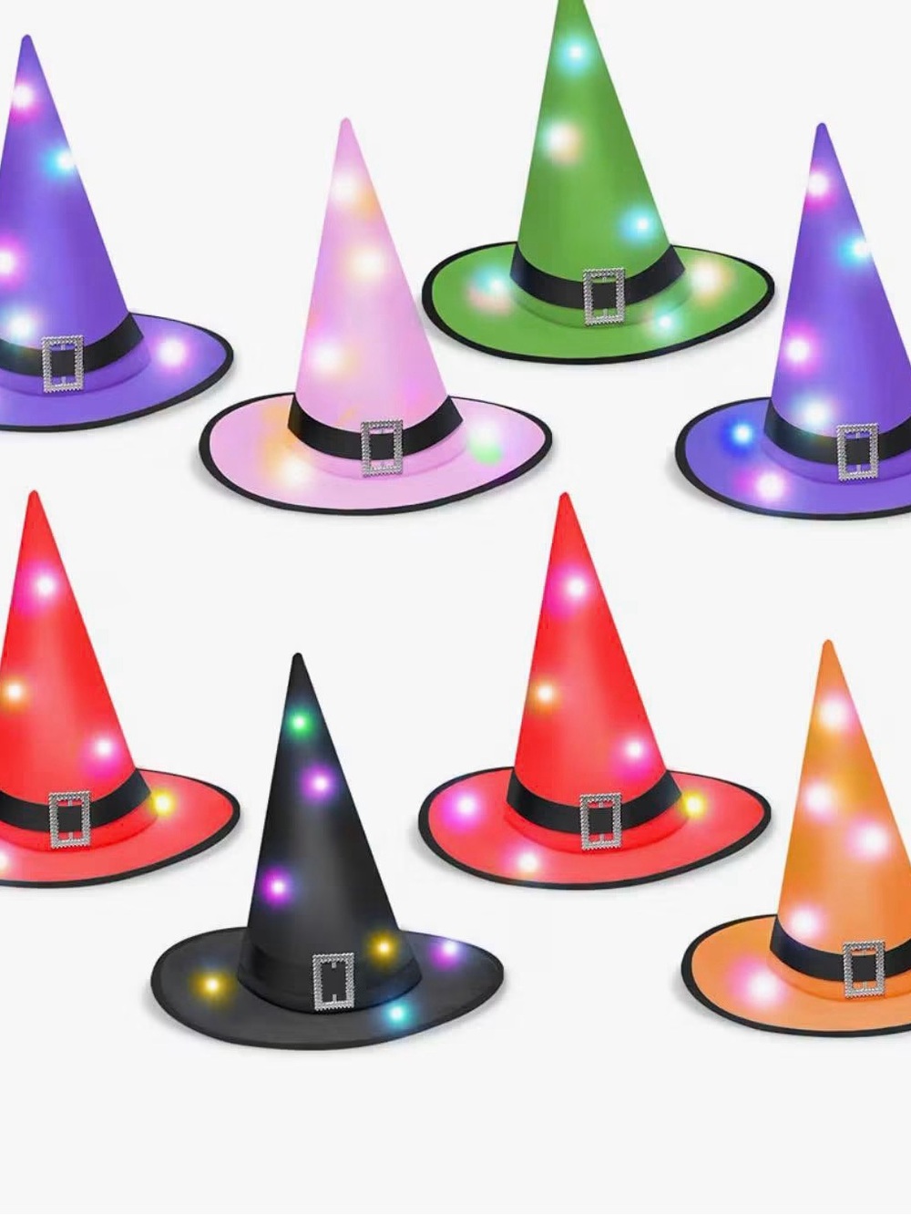 LED Light-Up Witch Hat Party Decorations - Multi Color